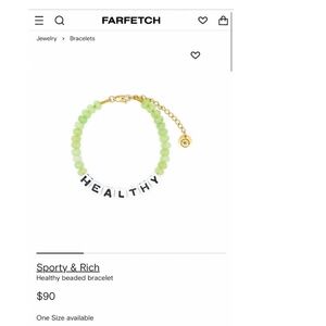 Sporty & Rich “Healthy”  green beaded bracelet - Never Worn - O/S